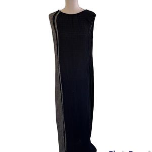 Evelin Brandt Berlin Maxi Crinkle Cotton/Linen Blend Sheath Dress 36